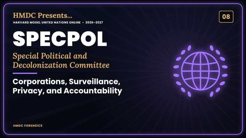 08SPECPOLSpecial Political and Decolonization CommitteeDecemberCorporations, Surveillance, Privacy, and Accountability